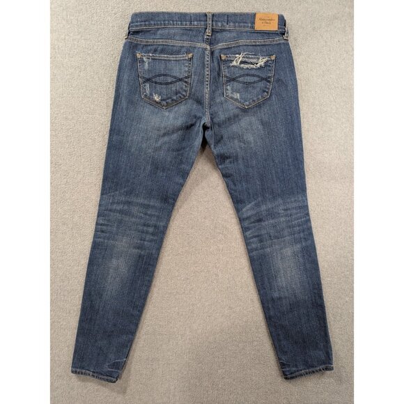 Abercombie Fitch Jeans Womens Size 4 Distressed Whiskers Stretch Ankel - Picture 8 of 15